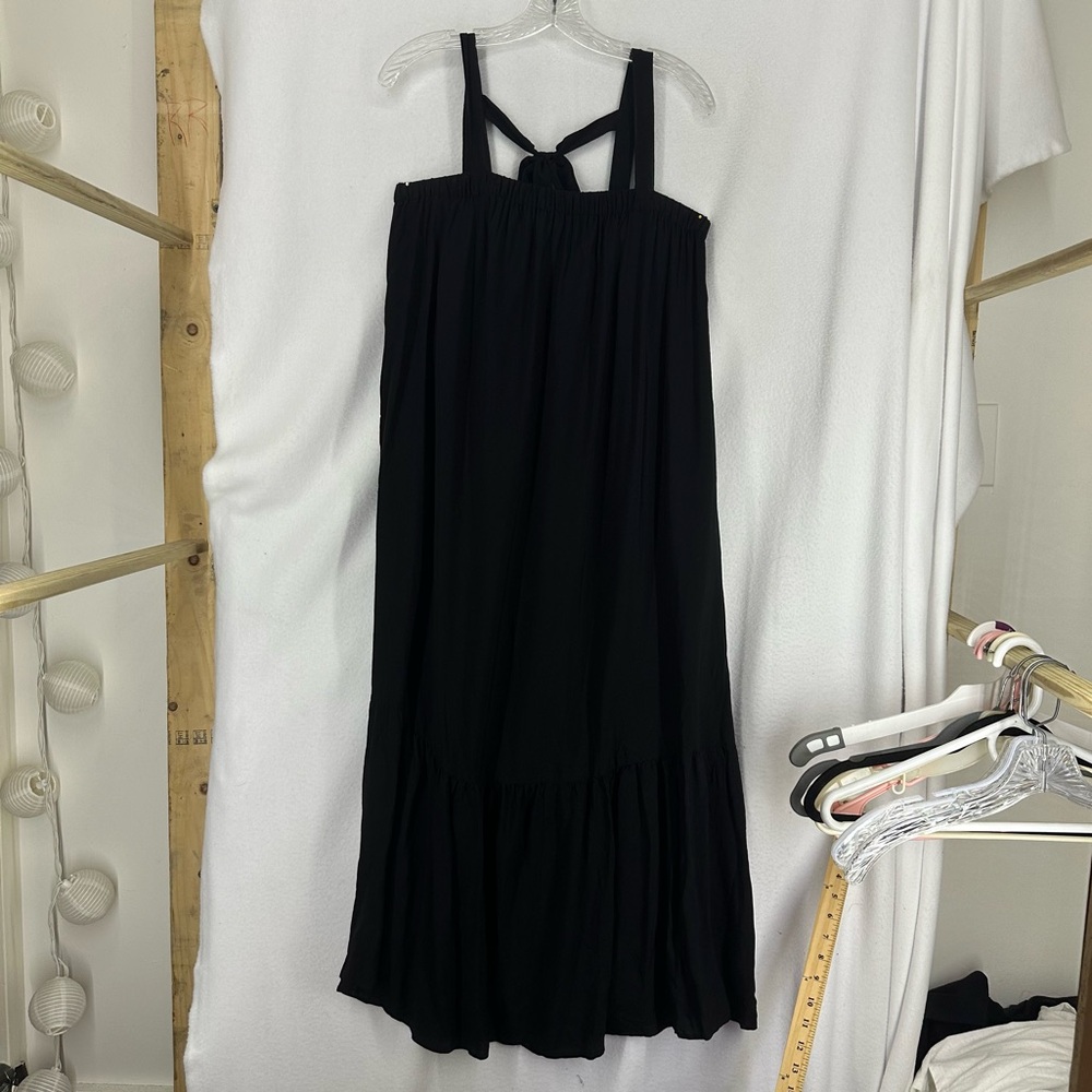 Old Navy‎ Sleeveless Tie Back Midi Dress Medium Black